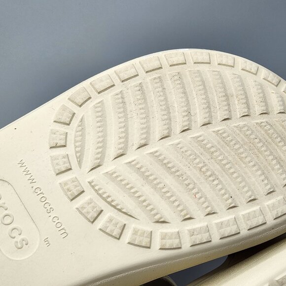 Crocs Classic Crush Platform Sandal Cream Unisex Mens 8 Womens 10 - Picture 8 of 11